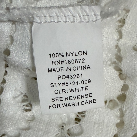 SPIAGGIA DOLCE White Crochet Kimono Swim Coverup Tassel Tie Front, Large - Picture 10 of 12